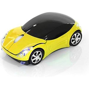 2.4G draadloze muis, draagbare muis optische muis Hoge precisie 1600DPI-muis, ergonomische draadloze muis met USB-ontvanger voor Mac OS/ME/Windows XP/Vista / 7/2000 enz. (Geel)