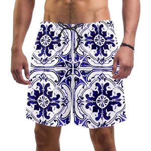 PAFEFO Nieuwigheid boardshorts voor heren, strandvakantie, feest, sneldrogende badpakken met kunst, traditionele sierlijke tegels, mandala's ontwerpen, Kunst Traditionele Sierlijke Tegels Mandala's, S