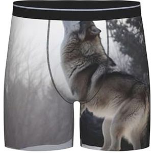 GRatka Boxer slips, heren onderbroek boxershorts, been boxer slips grappig nieuwigheid ondergoed, huilende wolf print, zoals afgebeeld, L