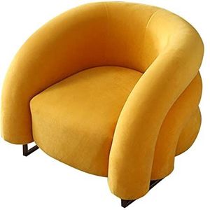 kleine sofa， Moderne minimalistische luie bank Scandinavische lichte luxe enkele fauteuil Woonkamer Slaapkamer Balkon Vrijetijdsstoel(Yellow)