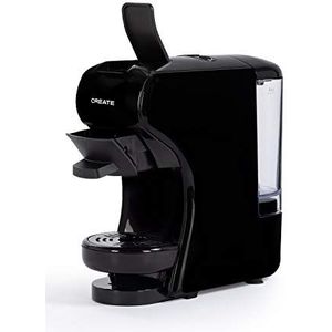 CREATE/POTTS/Express koffiezetapparaat Zwart/Klein, licht en compact, Instelbaar, Espressomachine met meerdere capsules