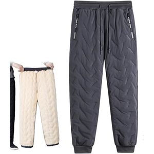 Unisex Lambswool Fleece-Lined Joggers, Winter Fleece Pants for Men Warm Thick Jogger Pants (M,Grey-#2)