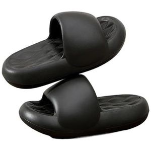 Non-slip Bathroom Slippers,Soft Slippers,Indoor and Outdoor Platform Pool Slippers Shower Slippers (Color : Black, Size : 36/37)