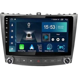 Android 14.0 2 Din Autoradio 10"" Touchscreen Auto Stereo voor Lexus IS 2005-2012 met Draadloze Carplay Android Auto GPS navigatie AHD Omgekeerd beeld Stuurwielbediening(S-4(4G+64G))