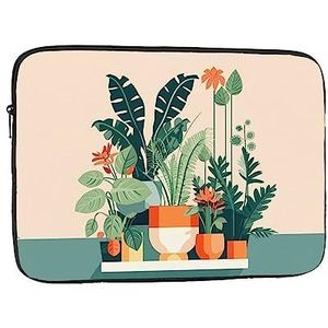 Cartoon kleine groene plant zacht interieur, stijlvolle bescherming, laptoptas, verkrijgbaar in vijf maten, biedt perfecte bescherming voor uw apparaten, computerbinnenzak