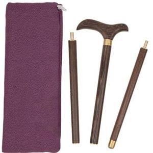 Driedelige Houten Wandelstok Met Pruimenbloesemmotief, Verwijderbare Antislipstok voor Senioren of Mensen met Beperkte Mobiliteit 35 Inch(Brown)