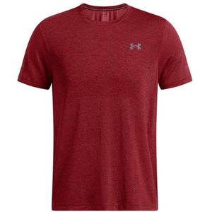 Under Armour Heren naadloze streep korte mouw T-shirt hardloopkleding racer rood - rood