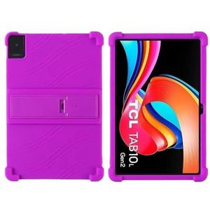 Tablethoes geschikt for TCL Tab 10L Gen 3 LTE & 2 8193A 8492A 10.1"" Tablet PC Siliconen schokbestendige zachte hoes met standaard(PURPLE,Tab 10L Gen 2)