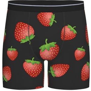 GRatka Boxer slips, heren onderbroek boxer shorts been boxer slips grappig nieuwigheid ondergoed, aardbei roze aardbei print, zoals afgebeeld, M