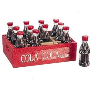 Melody Jane Poppenhuis Cola flessen in rode lade krat miniatuur winkel winkel accessoire 1:12
