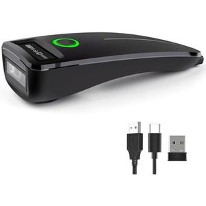 JIAN BOLAND Bluetooth Mini Barcode Scanner, Draagbare QR Code Scanner Bluetooth & 2.4G Compatibel Kleine 1D 2D Code Scanner Afbeelding Scanner voor Tablet iPhone iPad Android iOS -W7