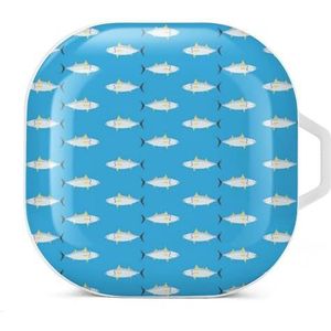 Tonijn patroon oordopjes hoesje compatibel met Samsung harde shell beschermhoes wit stijl