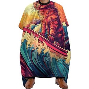 Kapperscape surfen kat kapperscape wasbaar professionele kapperscape kappersjurk voor woonkamer accessoires kapsalon verven 140 x 168 cm