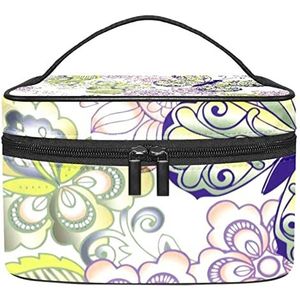 fantastische klassieke vlinder schilderij make-up organizer tas, reizen make-up tas organizer case draagbare cosmetische tas voor vrouwen en meisjes toiletartikelen, Meerkleurig, 22.5x15x13.8cm/8.9x5.9x5.4in
