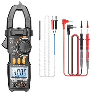QAVLXIE Digitale Clamp Meter Diode Temperatuur Frequentie Ohm Capaciteit Tester NCV Multimeter Display Elektricien Gereedschap (Zwart)