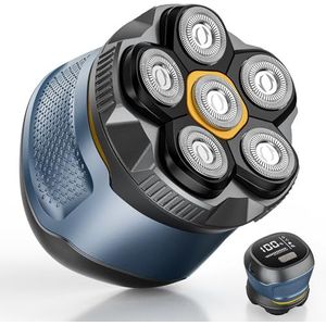 Singphere Scheerapparaat voor heren, oplaadbaar, draadloos, voor heren, nat en droog gebruik, Skull Shaver, elektrisch scheerapparaat met flexibele kop, 6D, met magnetische meskop