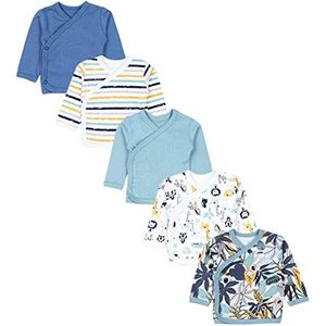 TupTam Baby Jongens Shirt met Lange Mouwen 5-Pak, Koala/Safari/Strepen/Mintgroen/Oranje/Blauw, 56