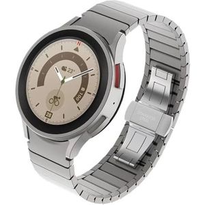 Titanium kleur band geschikt for Samsung Galaxy Horloge 6 5 4 Correa Classic 47mm 43 40 44mm 45mm 46mm 42mm 316 stalen armband band(Size:Watch 6 classic 43m,Color:Black)