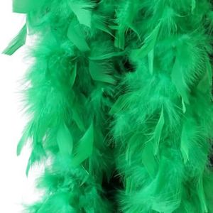 2Yards Pluizige Zwarte Veer Kalkoenboa 38-40g voor Ambachten Bruiloft Kerstdecoratie Sjaal/Sjaal Natuurlijke Pluimen-groen-40g