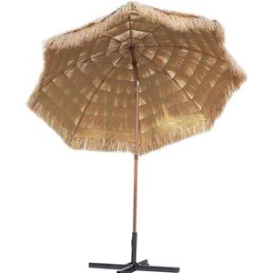 Parasol Tuinparasol Parasol Patio Outdoor 7,9ft / 2,4m Terrasparaplu, Ronde Rieten Strandparasol Met Kanteling, Buitenmarktparaplu Voor Tuintuin Parasol Buiten Terrasparasol