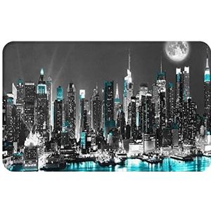 JCAKES Deurmat binnen en buiten 50 x 80 cm wasbare deurmatten antislip entree tapijt vloermat voordeur mat tapijt/New York schilderijen