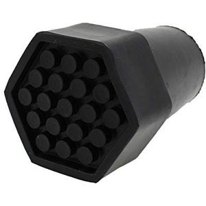 Aantal 4X: 22mm 7/8"" zwarte zeshoekige zware rubberen hulzen voor krukken door Lifeswonderful®