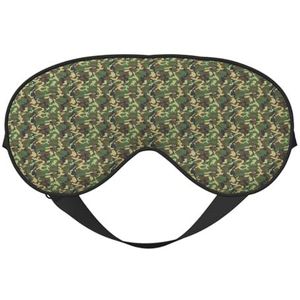 Groene Militaire Camo Print Zacht Oogmasker Gunstig Blok Licht Nap Nachtgebruik Reizen Camping Meditatie Yoga