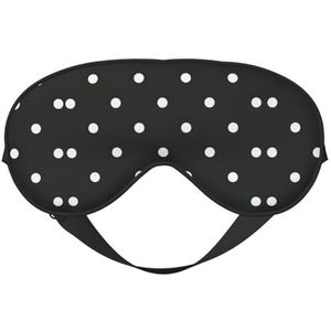 Zwart-wit gestippeld zacht oogmasker, dubbelzijdige zachte oogbedekking voor slaap, reizen, yoga, verstelbare riem, blokkeert licht