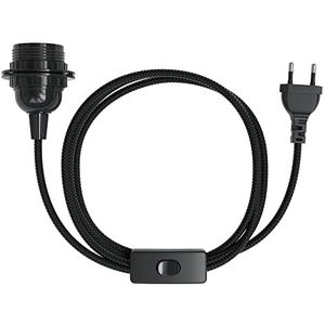 EAZY CASE - Lampfitting E27 met kabel van stof [MET schakelaar] - fitting E27 - lamphouder met schakelaar - Gloeilamp met kabel - DIY lamphouder met stekker