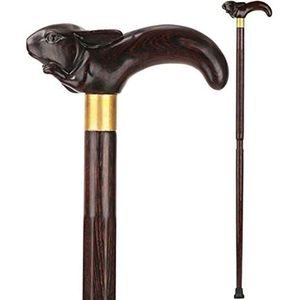 Wandelstok voor balans met ergonomisch handvat Houten loopkruk