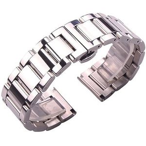 Rvs Horlogebandje Armbanden Mannen Hoge Kwaliteit Zilver Metaal 18 20 21 22 23 24mm Mode Vrouwen Horlogebanden Accessoires (Color : Polished, Size : 18mm)