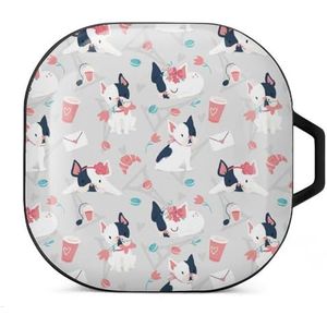 Franse Bulldogs Parijs-patroon oordopjes hoesje compatibel met Samsung hard shell beschermhoes zwart-stijl