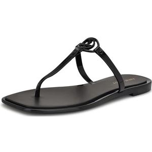 Nine West Dacota platte sandaal voor dames, Zwart 001, 42 EU