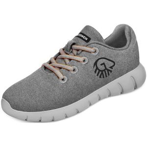 GIESSWEIN Merino Runners Men - Ademende sneakers van Merino Wool 3D Stretch, lichte vrijetijdsschoenen voor heren met verwisselbaar voetbed, leisteen 017, 42 EU