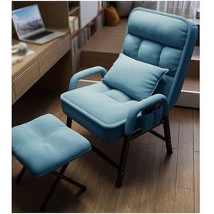 Computer chair, reclining chair, bedroom single leisure gaming chair, office chair(Blue)