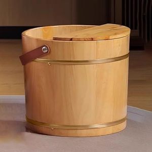 TT-YEC Home Houten Voetbadbad, Houten Voetbassin Met Massager En Deksel, Verdikte Voet Relaxatie Spa, Voetmassage Kuip, Bad Kuip Pedicure Kom Voetbad,Ah25cm