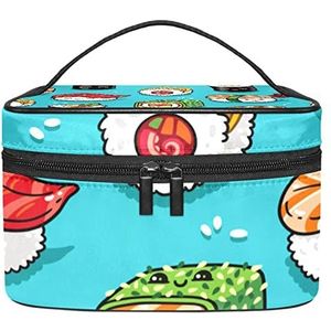 Sushi make-up organizer tas, reismake-up tas organizer case draagbare cosmetische tas voor vrouwen en meisjes toiletartikelen, Meerkleurig, 22.5x15x13.8cm/8.9x5.9x5.4in