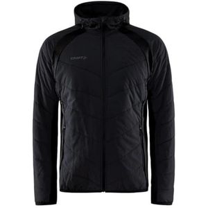 Craft ADV Explore Hybrid Jacket M, overgangsjas voor heren, S, zwart, lichte, gewatteerde jas met jersey-stretchinzetstukken, verstelbare capuchon, met zakken, licht windjack voor heren