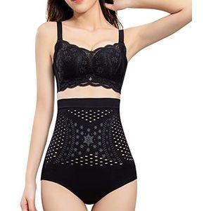 Naadloze Hoge Taille Honingraat Dunne Been Broek Shapewear Vrouwen Postpartum Hoge Taille Buik Intrekbare Broek Gordel Taille Broek Gordel Buik Broek Bodysuit met Magneet Plus Size Compressie Kledingstuk, A-zwart, XL