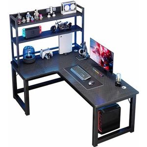 HSSTYLE L vormige gaming bureau Hoekcomputer bureau Computer Gaming Bureau PC Schrijven tabel voor thuiskantoor bureaus,Black with storage,160 * 100CM