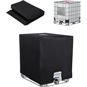SOBEAU Afdekzeil voor tank, 1000 l, IBC, waterreservoir, uv-bescherming, stofdicht, regenwatervanger, afdekzeil, container, IBC-tank, 116 x 100 x 120 cm, zwart