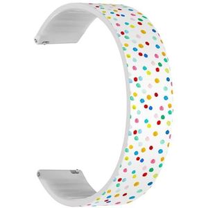 RYANUKA Solo Loop band compatibel met Ticwatch Pro 3 Ultra GPS/Pro 3 GPS/Pro 4G LTE / E2 / S2 (Polka Dot 2) Quick-Release 22 mm rekbare siliconen band band accessoire, Siliconen, Geen edelsteen