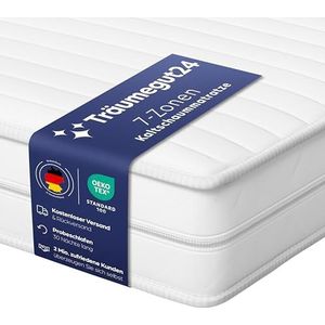 Träumegut24 AquaFlex 7-zone matras 100x200 cm | H2&H3 | Ergonomisch koudschuim matras | Hypoallergeen & antibacterieel | Hoes afneembaar & wasbaar | Oeko-TEX® | (16cm, 100 x 200 cm)