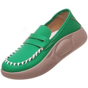 Lurebest schoenen for dames, 2024 lage vrijetijdsschoenen met dikke zool, antislip vrijetijdsschoenen, lichtgewicht comfortabele wandelschoenen (Color : Verde, Size : 6)