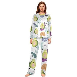 YOUJUNER Pyjama sets voor vrouwen, avocado sport winter warme nachtkleding zomer loungewear set pyjama nachtkleding set, Meerkleurig, S