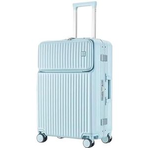 Reiskoffer Bagage Koffer Bagagebestendige Harde Bagage Aluminium Frame Handbagage Veiligheidsslot Koffer Handbagage (Color : Blu, Size : 28in)