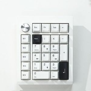 QPSJXN GMK26 Bluetooth 2,4 g joint numpad mechanisch toetsenbord met PBT-toetsen compatibel met QMK Via (wit)