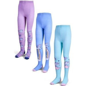 Basic Treasure Set van 3 kinderpanty's voor meisjes, set van 3 panty's voor kinderen (maat 98-140) (DE/NL/SE/PL, Numeriek, 110, 116, Regular, Eenhoorn)