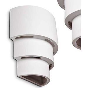 Wandlamp Karatschi van keramiek in wit, wandlamp met up & down effect, 1 x E27 fitting, interieur wandlamp overschilderbaar met gangbare kleuren, zonder gloeilampen