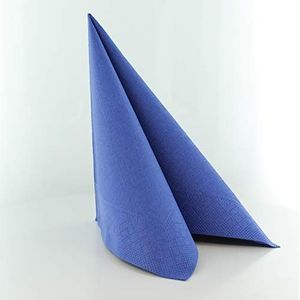 Sovie HORECA Servet van Tissue Deluxe®, 4-laags uni, 40 x 40 cm, absorberend en hoogwaardig wegwerpservet, 50 stuks (koningsblauw)